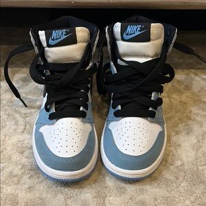 Nike Blue and White Sneakers High-Top Classic